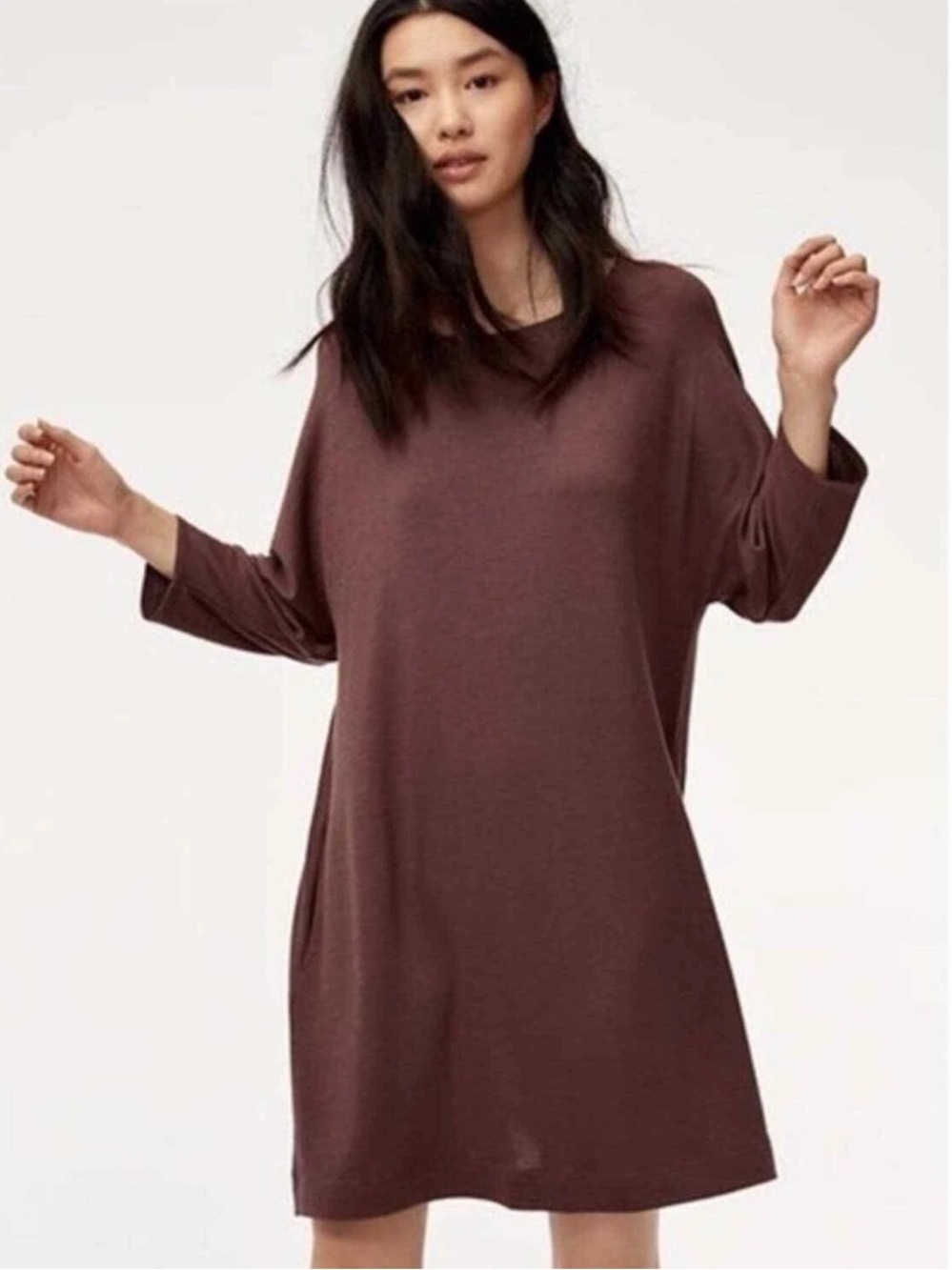 Aritzia Wilfred Free Cober T-Shirt Dress in Hickory